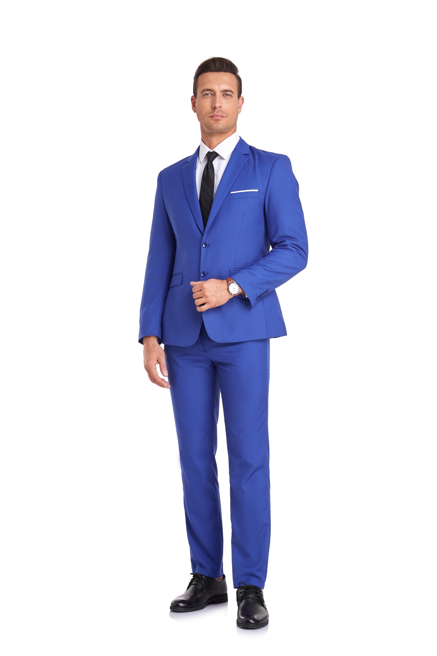 Royal Blue Two Button Wedding 2 Pieces Men's Suits Jacket+Pants Yuanlu