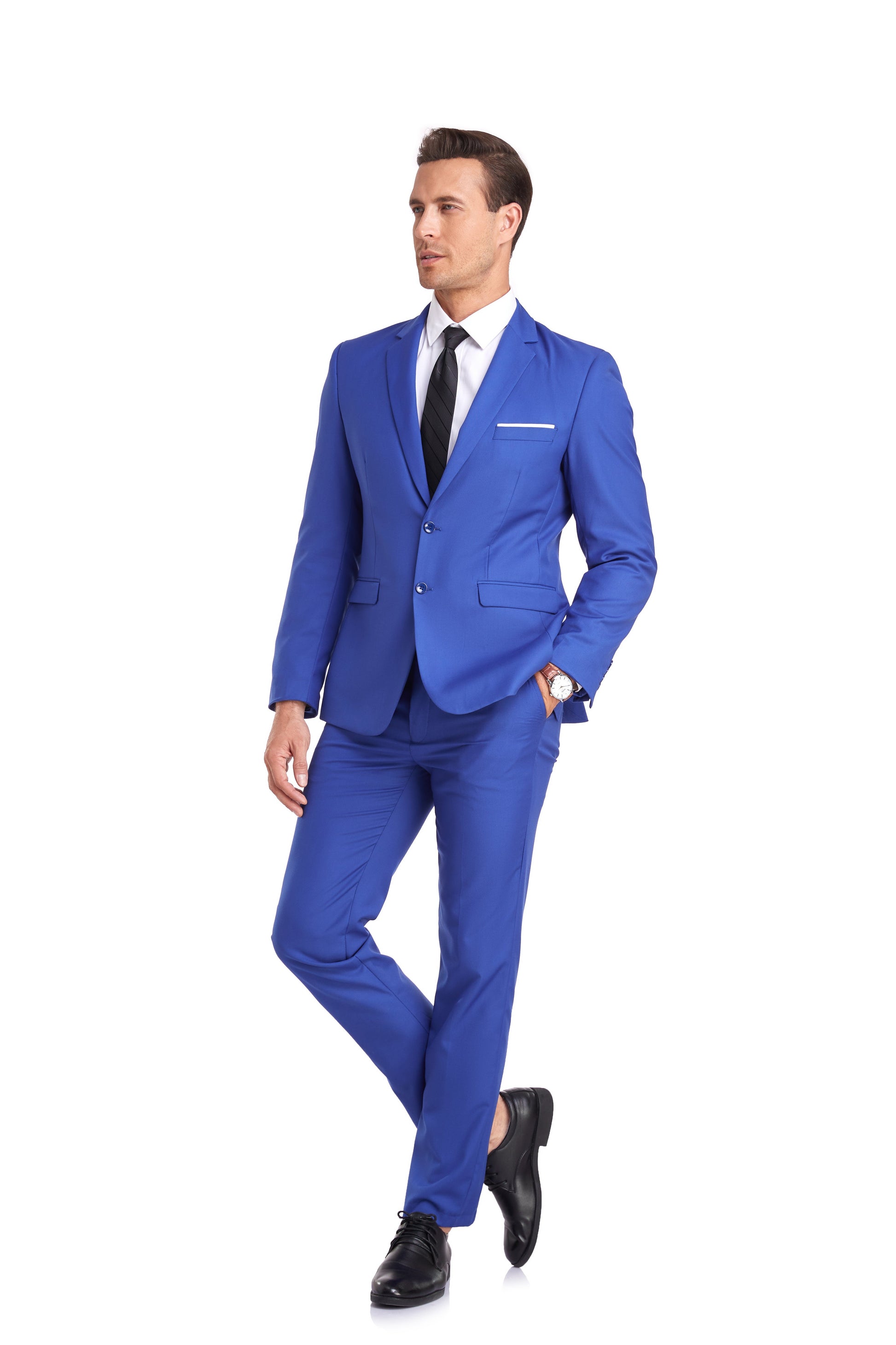 Royal Blue Two Button Wedding 2 Pieces Men's Suits Jacket+Pants Yuanlu