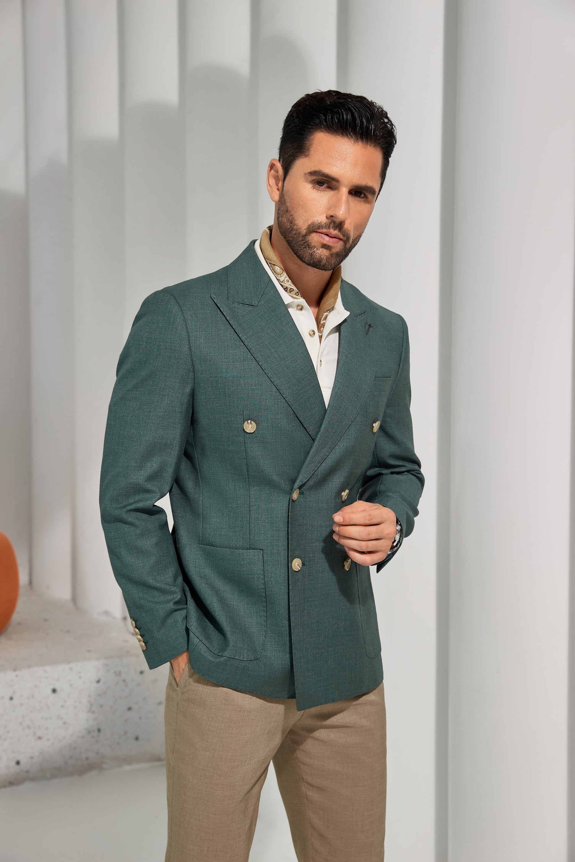 Designer Style New Men's Double Breasted Blazer Wehilion