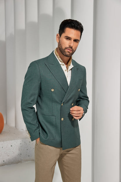 Designer Style New Men's Double Breasted Blazer Wehilion