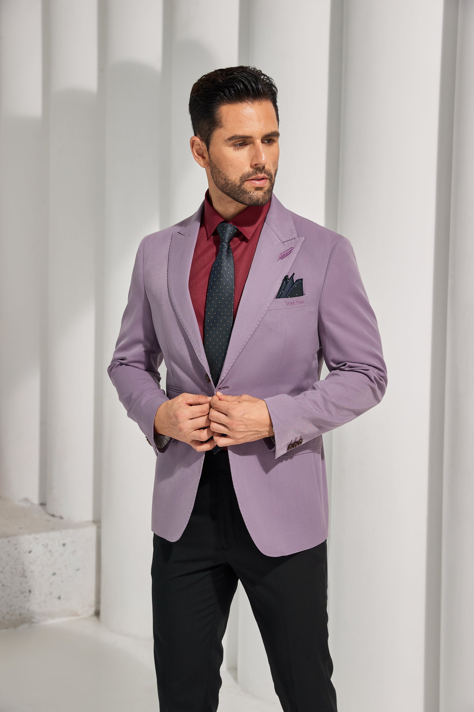 Designer Style New Men's Two Button Blazer Wehilion