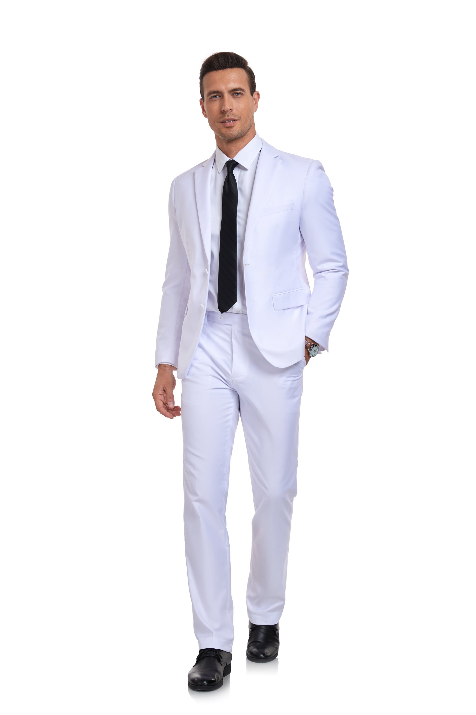 White Two Button Wedding 2 Pieces Men's Suits Jacket+Pants Yuanlu