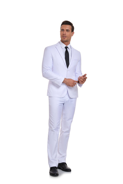 White Two Button Wedding 2 Pieces Men's Suits Jacket+Pants Yuanlu