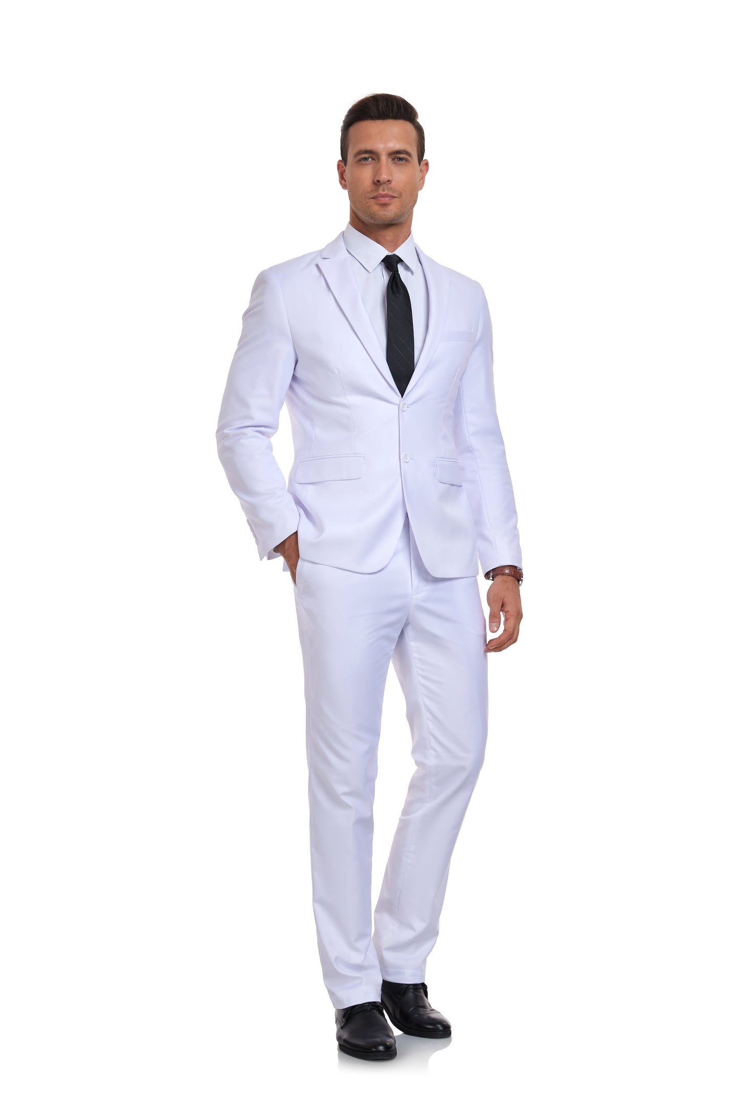 White Two Button Wedding 2 Pieces Men's Suits Jacket+Pants Yuanlu