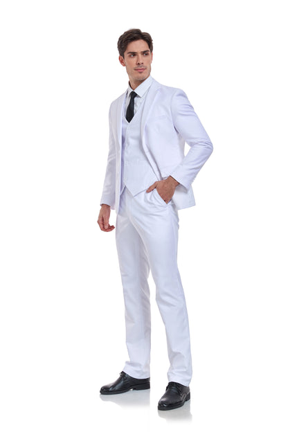 White Gentleman's Groomsmen Party Business Banquet 3 Piece Men Suits Yuanlu