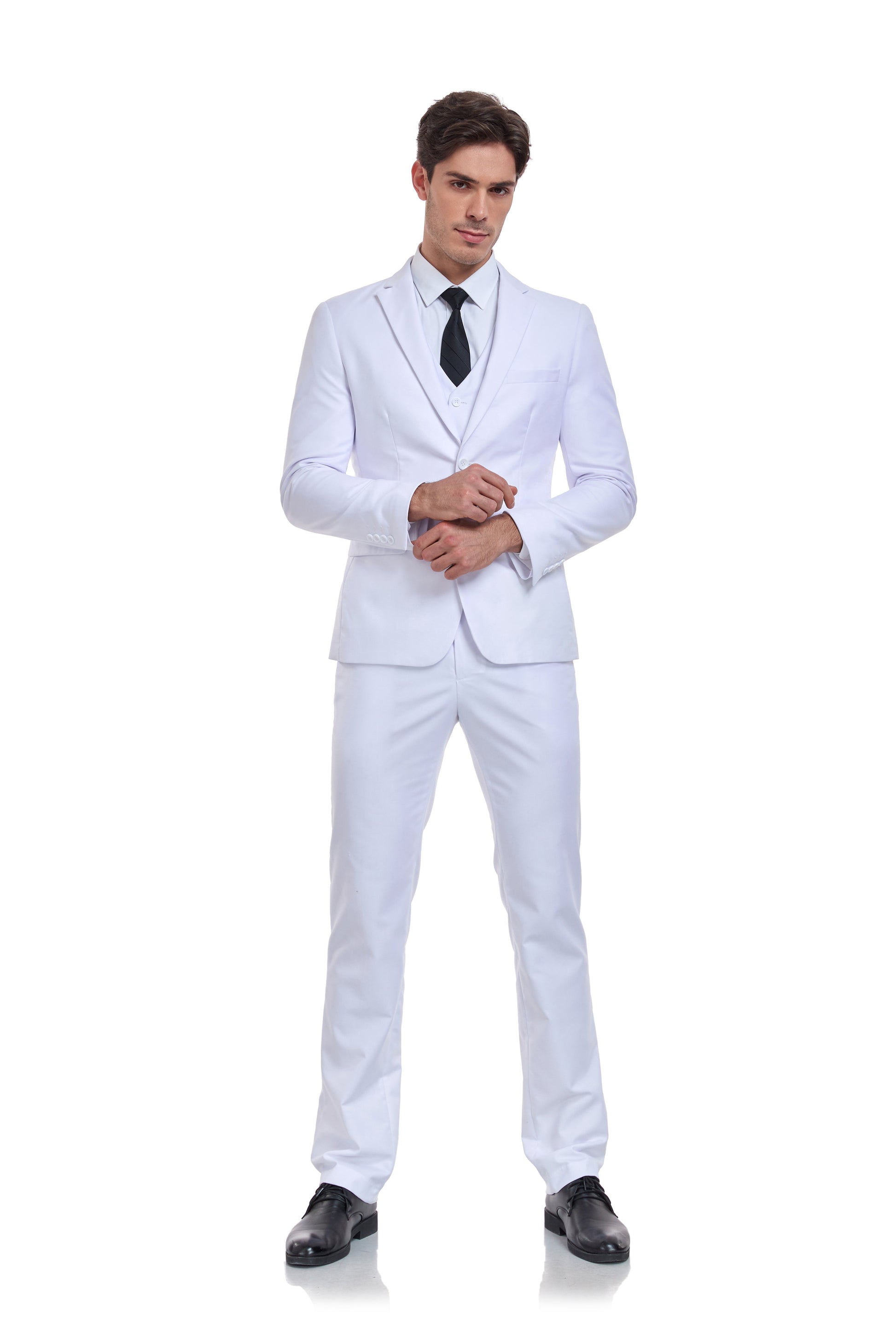 White Gentleman's Groomsmen Party Business Banquet 3 Piece Men Suits Yuanlu