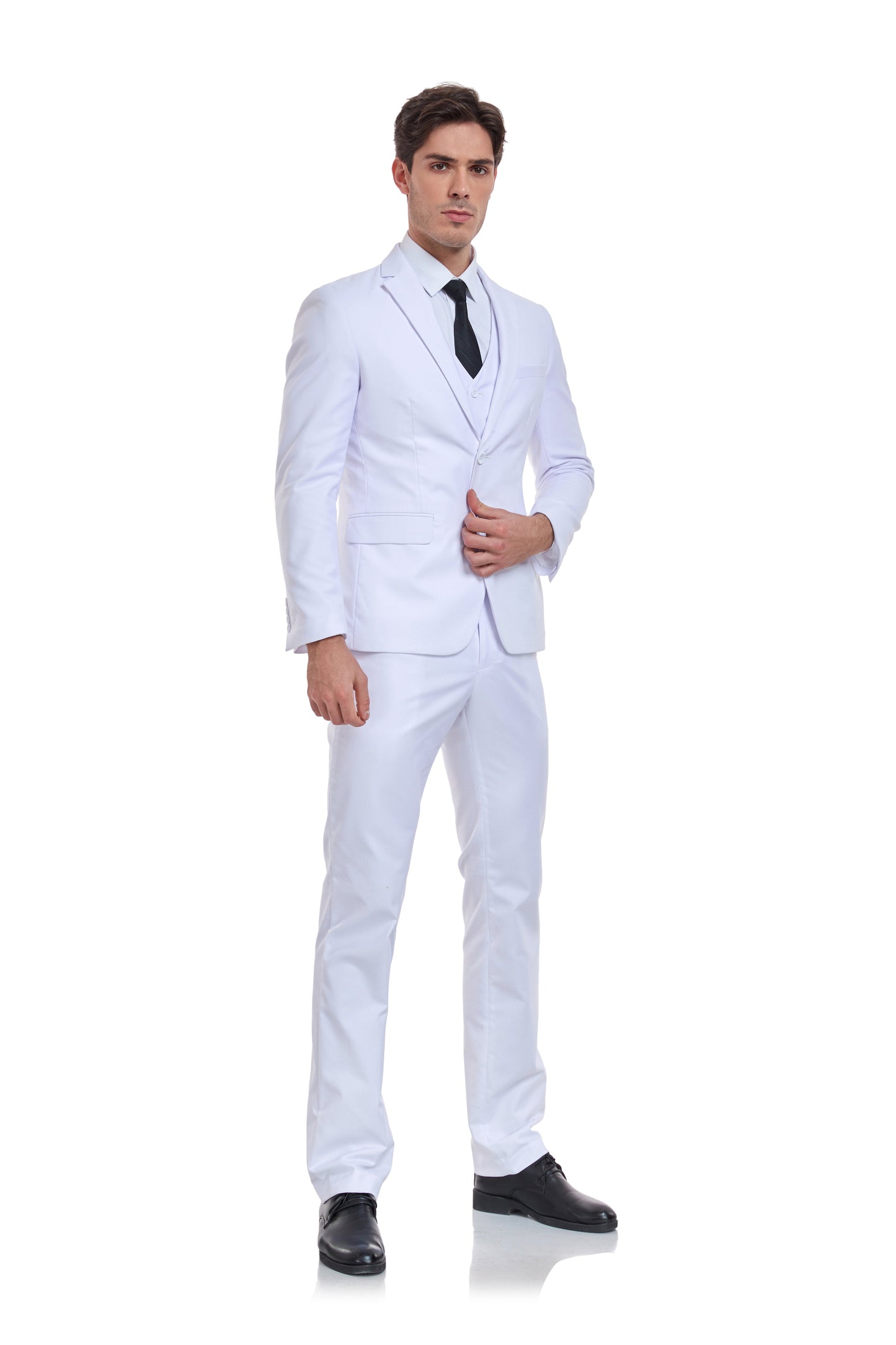 White Gentleman's Groomsmen Party Business Banquet 3 Piece Men Suits Yuanlu