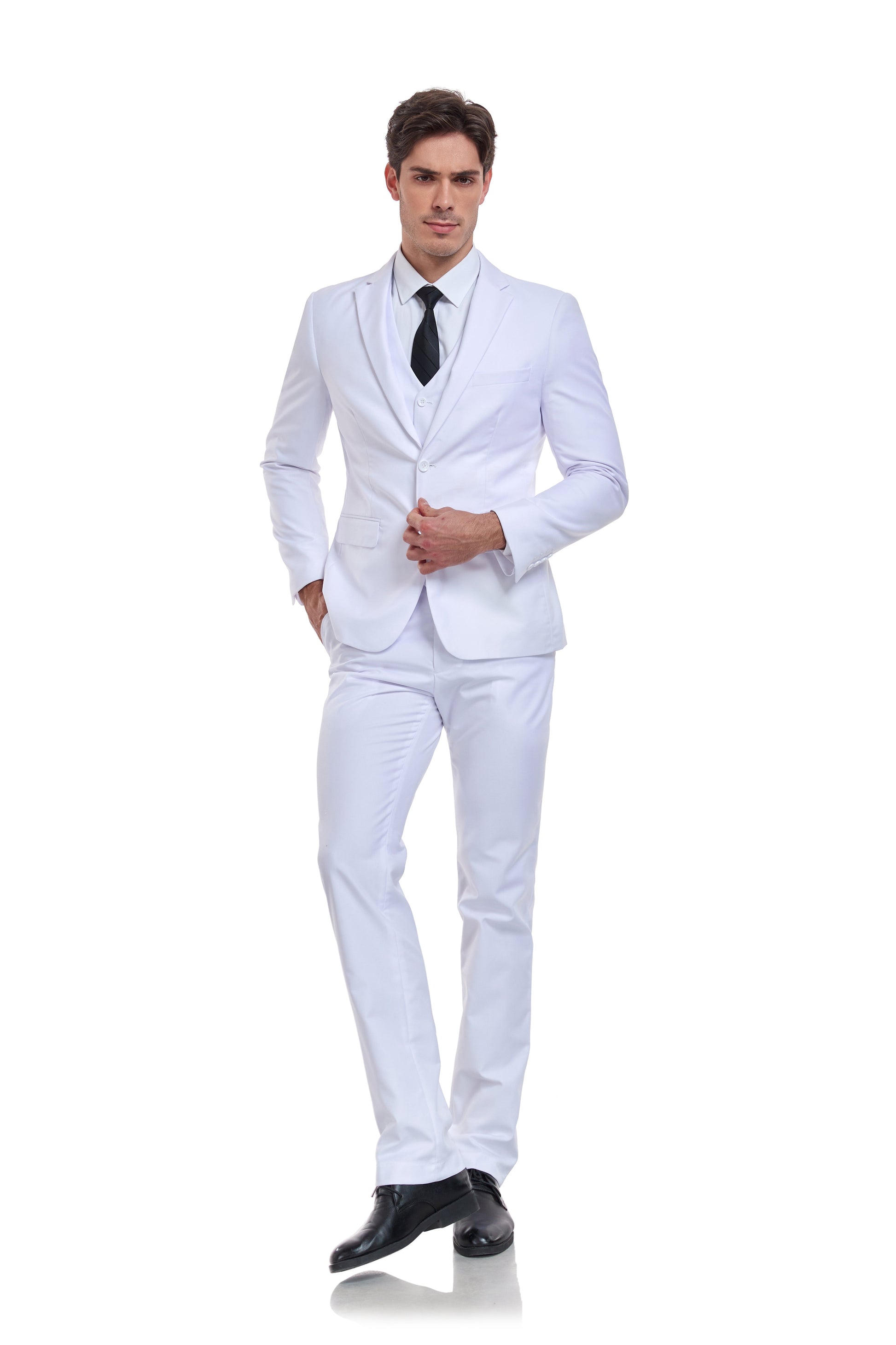 White Gentleman's Groomsmen Party Business Banquet 3 Piece Men Suits Yuanlu