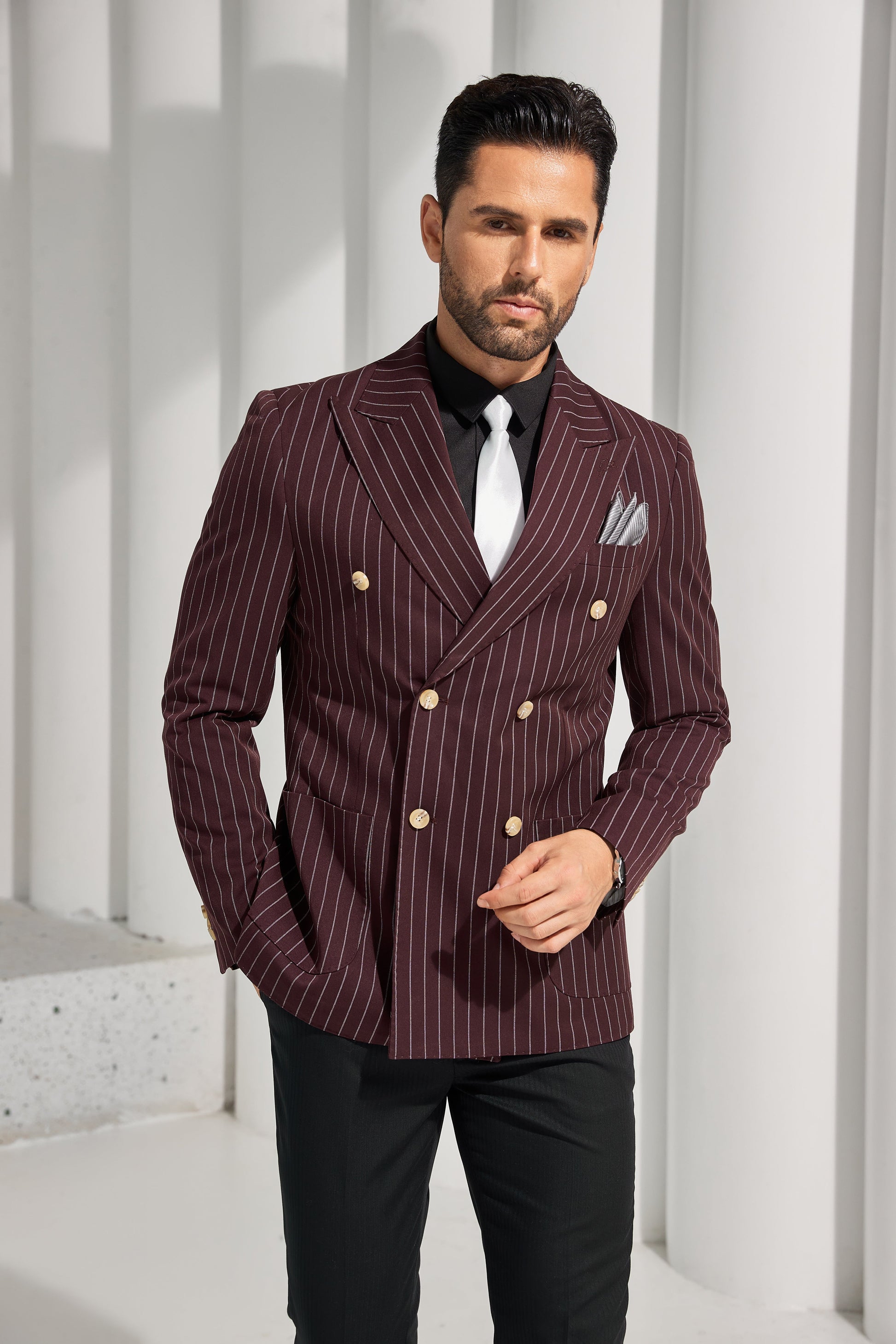 Designer Style New Men's Double Breasted Blazer Wehilion