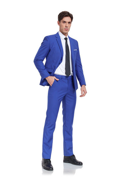 Royal Blue Gentleman's Groomsmen Party Business Banquet 3 Piece Men Suits Yuanlu