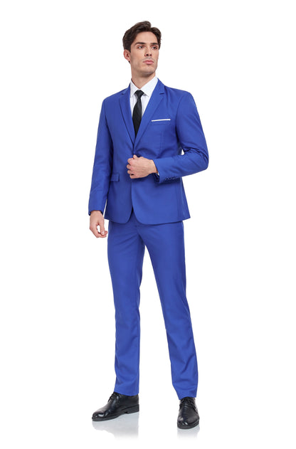 Royal Blue Gentleman's Groomsmen Party Business Banquet 3 Piece Men Suits Yuanlu