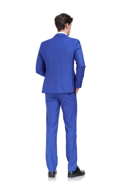 Royal Blue Gentleman's Groomsmen Party Business Banquet 3 Piece Men Suits Yuanlu