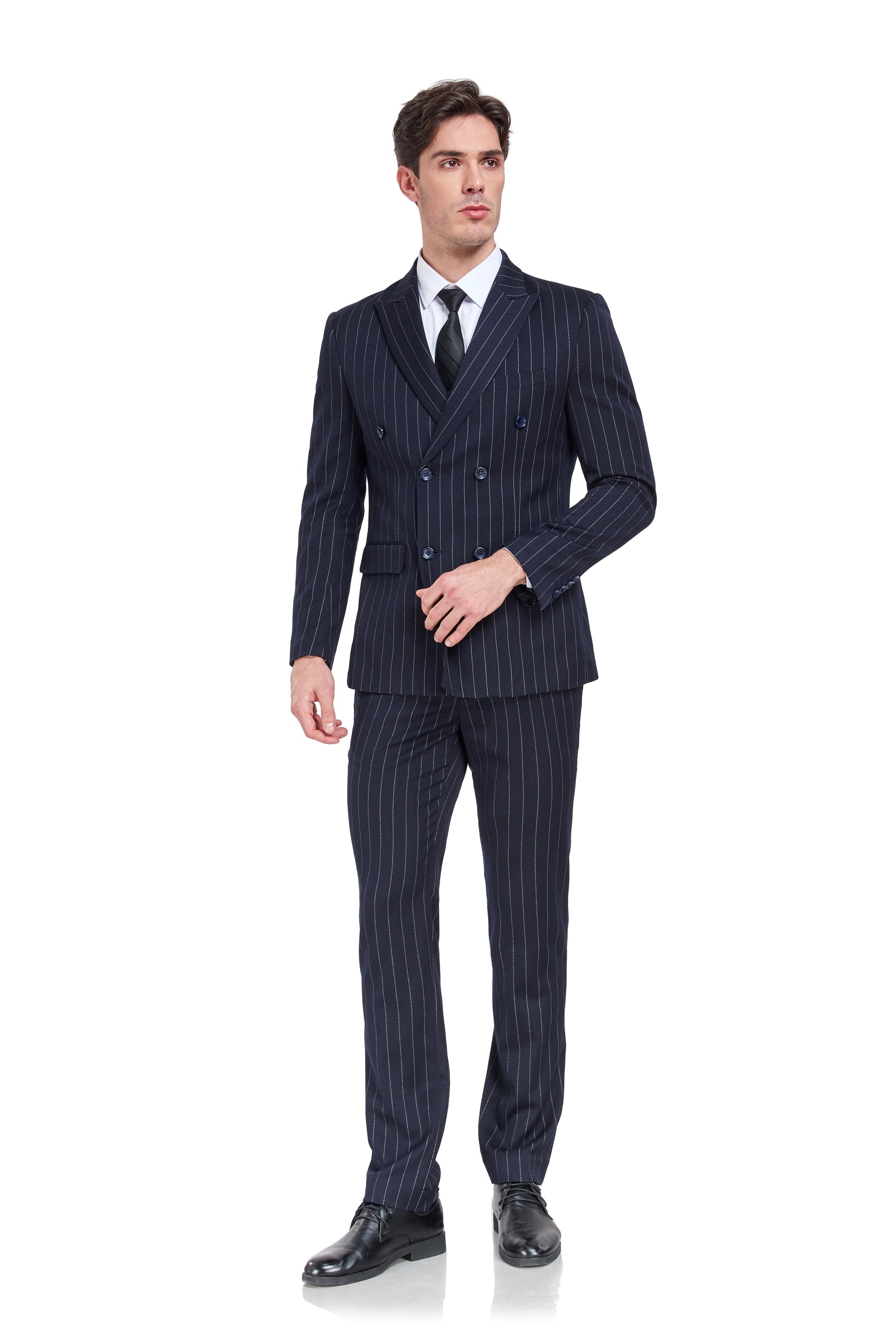 Navy Stripe Men's 3 Piece Set Yuanlu