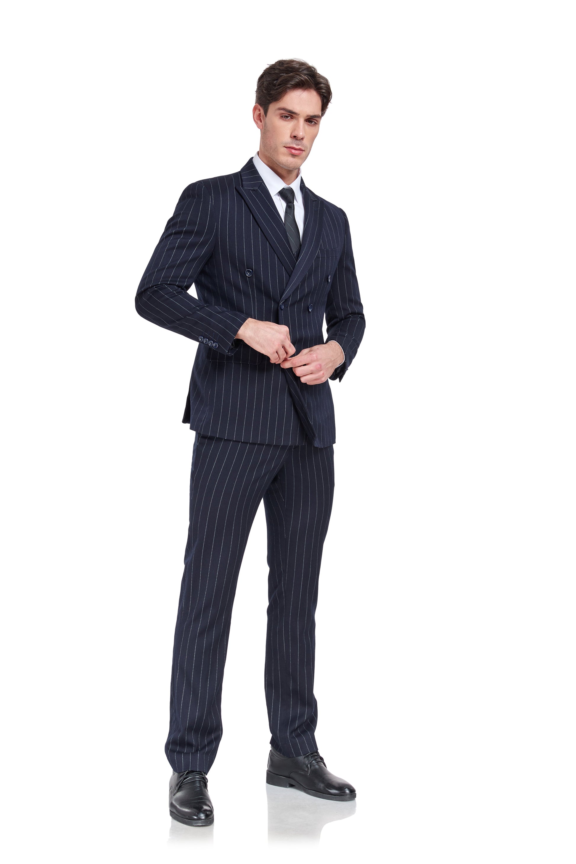 Navy Stripe Men's 3 Piece Set Yuanlu