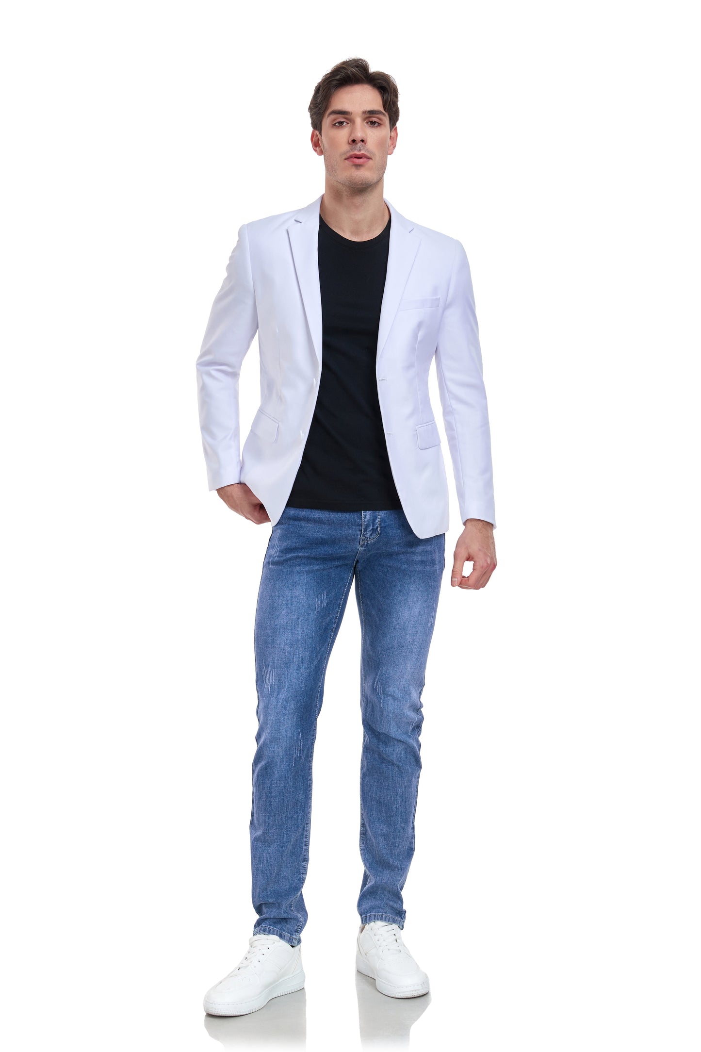 White Men's Two Button Blazer for Party, Wedding and Business Yuanlu