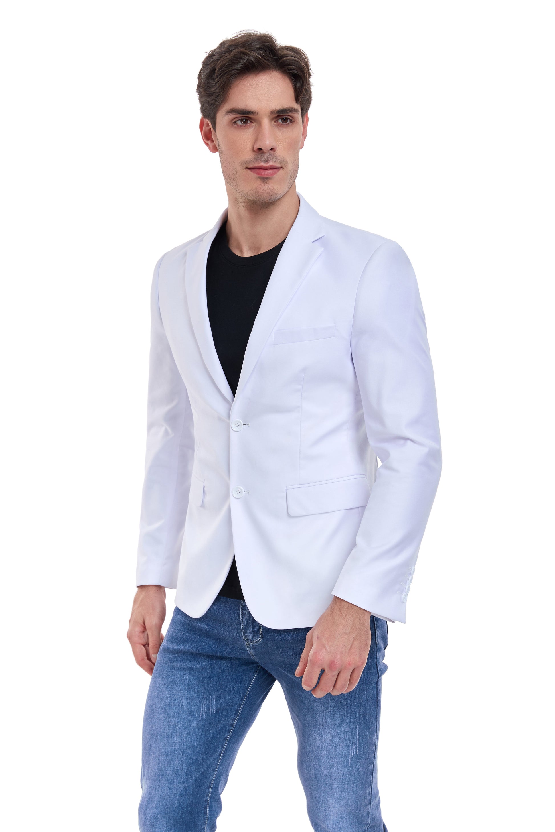 White Men's Two Button Blazer for Party, Wedding and Business Yuanlu