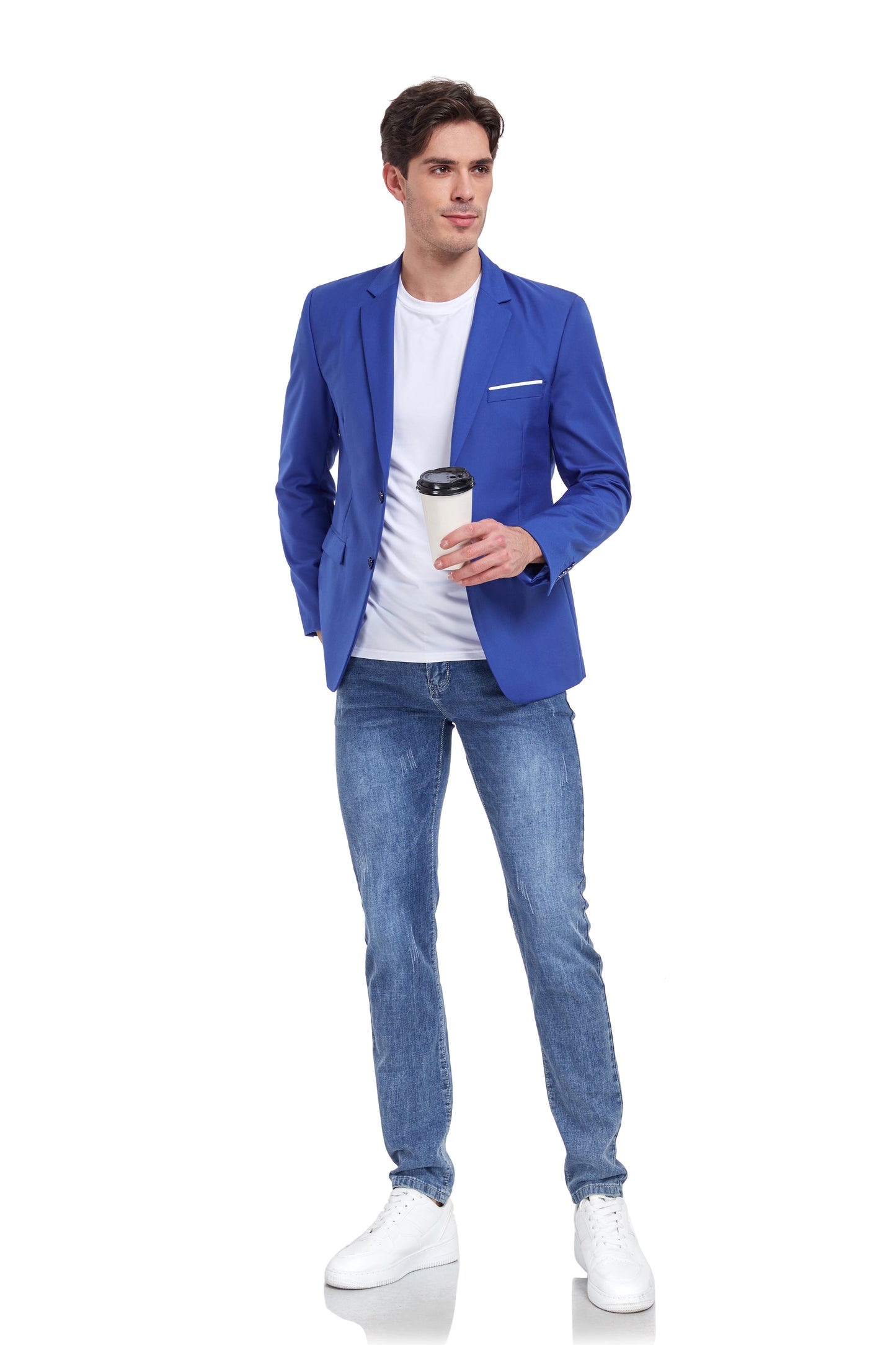 Royal Blue Men's Two Button Blazer for Party, Wedding and Business Yuanlu