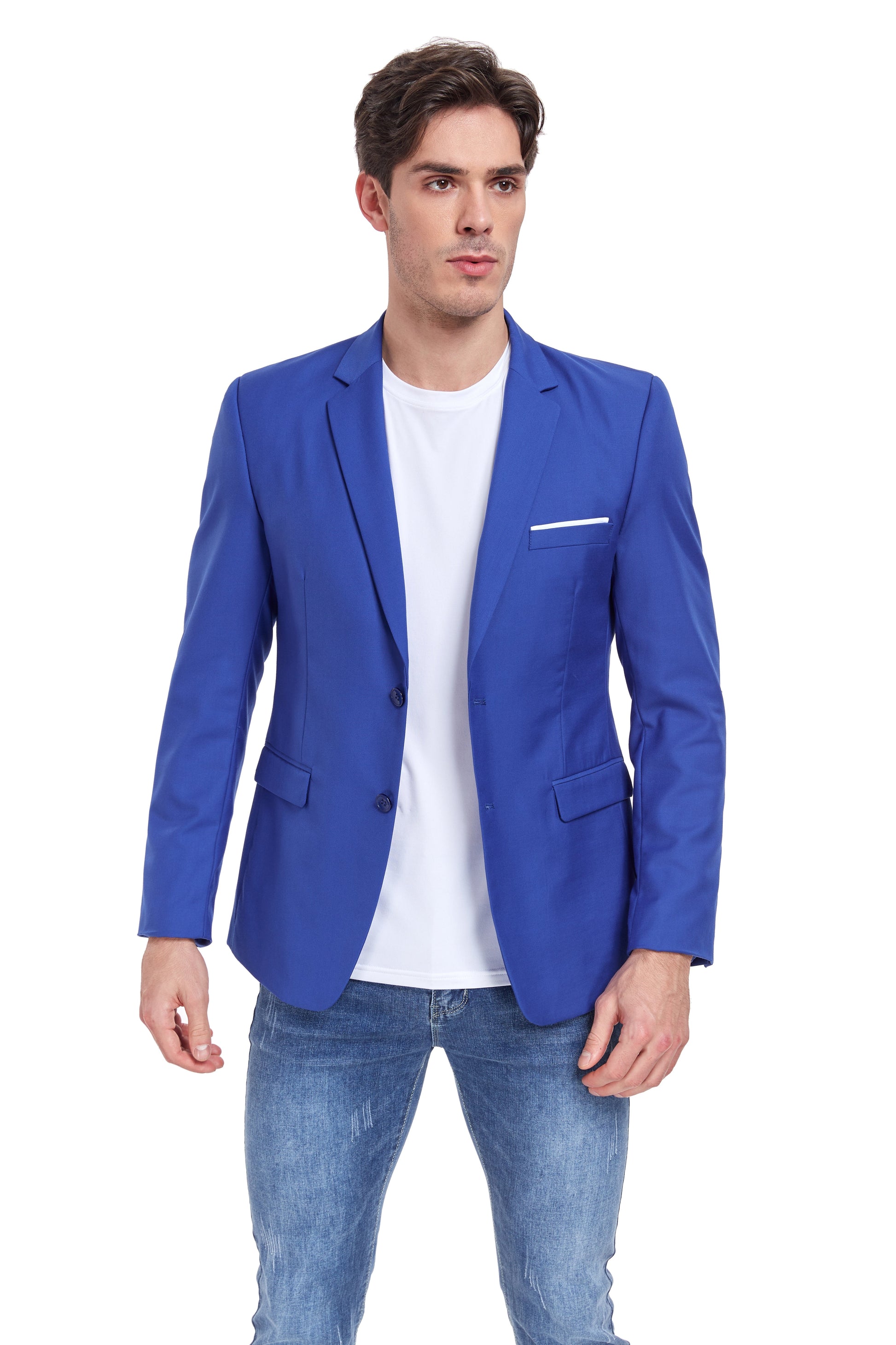 Royal Blue Men's Two Button Blazer for Party, Wedding and Business Yuanlu