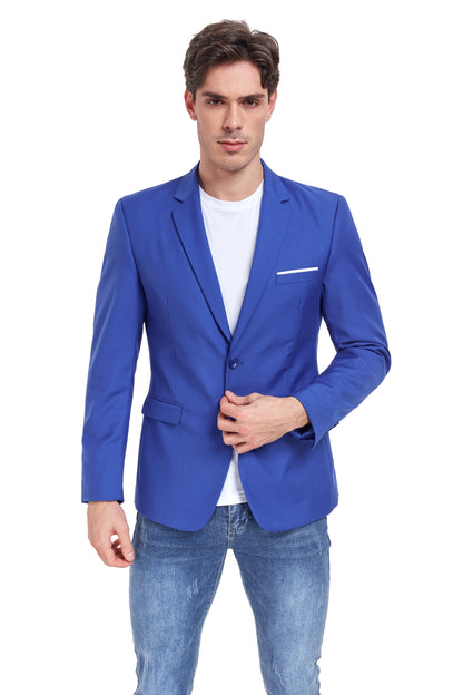 Royal Blue Men's Two Button Blazer for Party, Wedding and Business Yuanlu