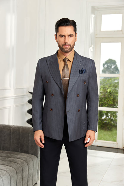 Designer Style New Double Breasted Men's Blazer Wehilion