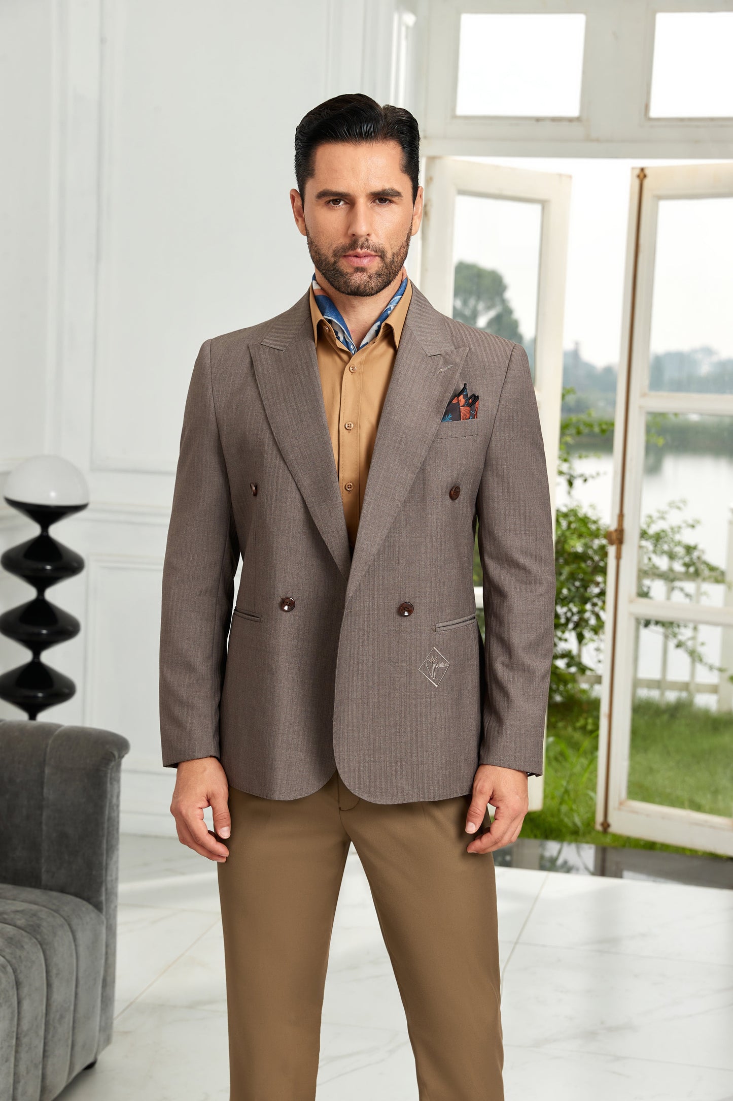 Designer Style New Double Breasted Men's Blazer Wehilion