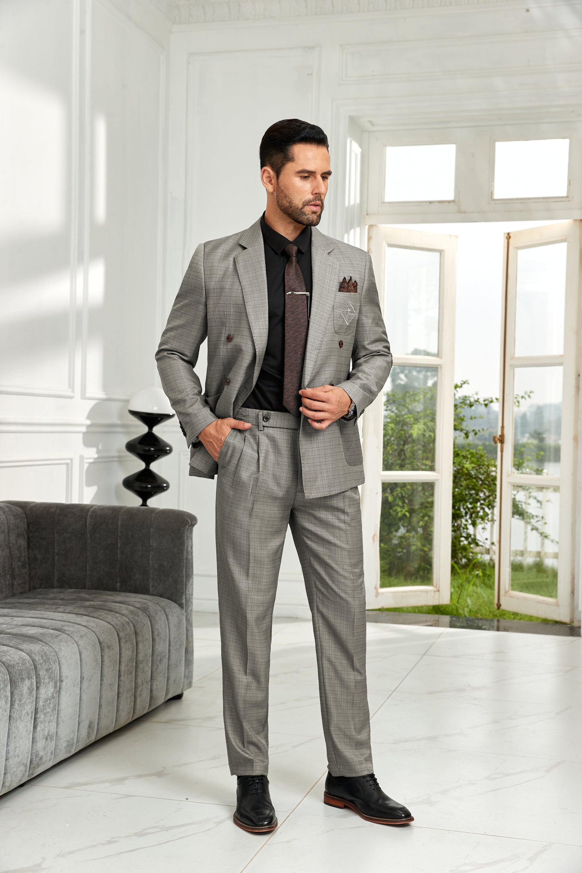 Designer Style Unique Design 2 Pieces Men's Suits Jacket+Pants Wehilion