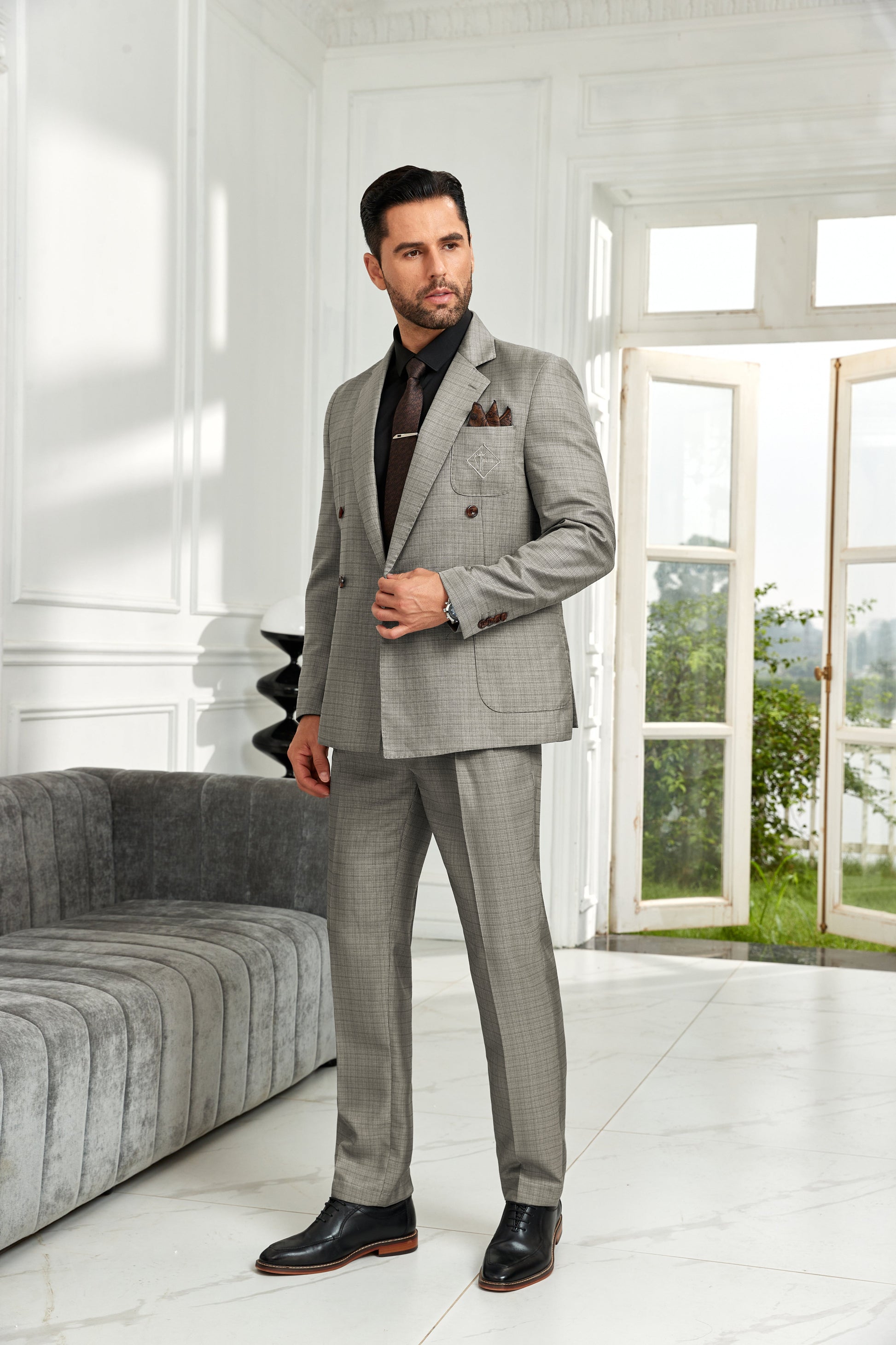 Designer Style Unique Design 2 Pieces Men's Suits Jacket+Pants Wehilion