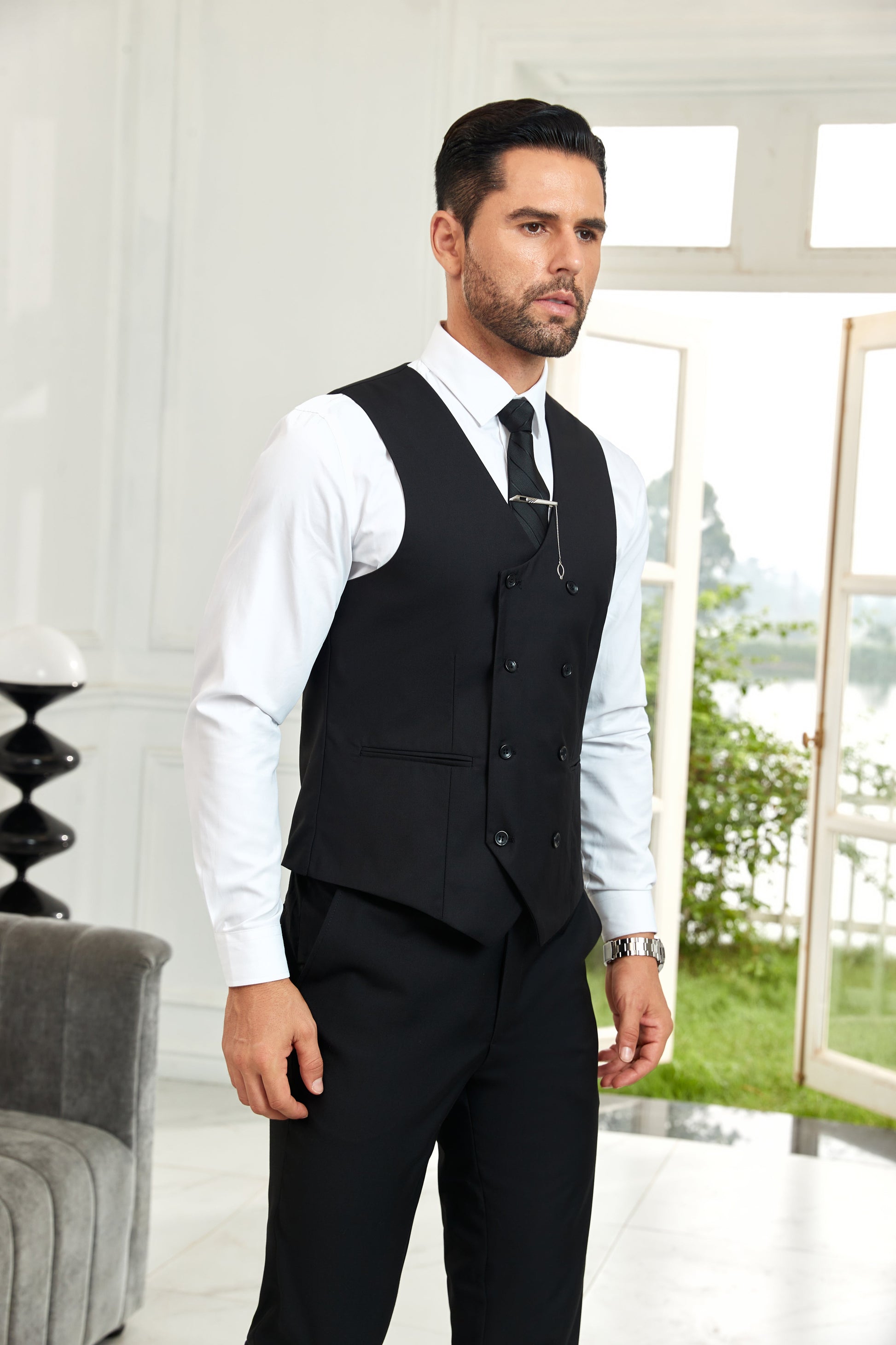 Designer Style Unique Design 2 Pieces Men's Suits Vest+Pants Wehilion