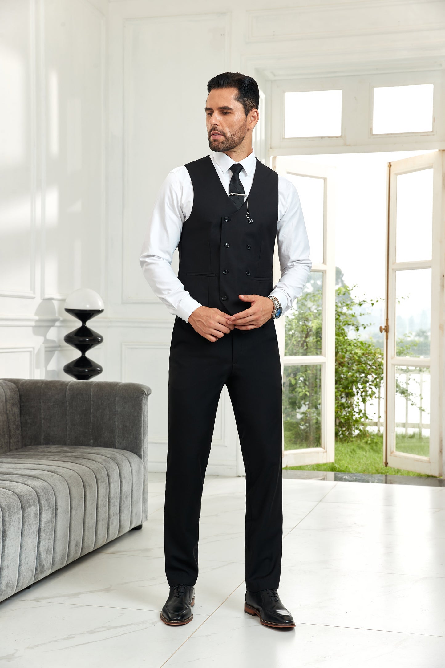 Designer Style Unique Design 2 Pieces Men's Suits Vest+Pants Wehilion