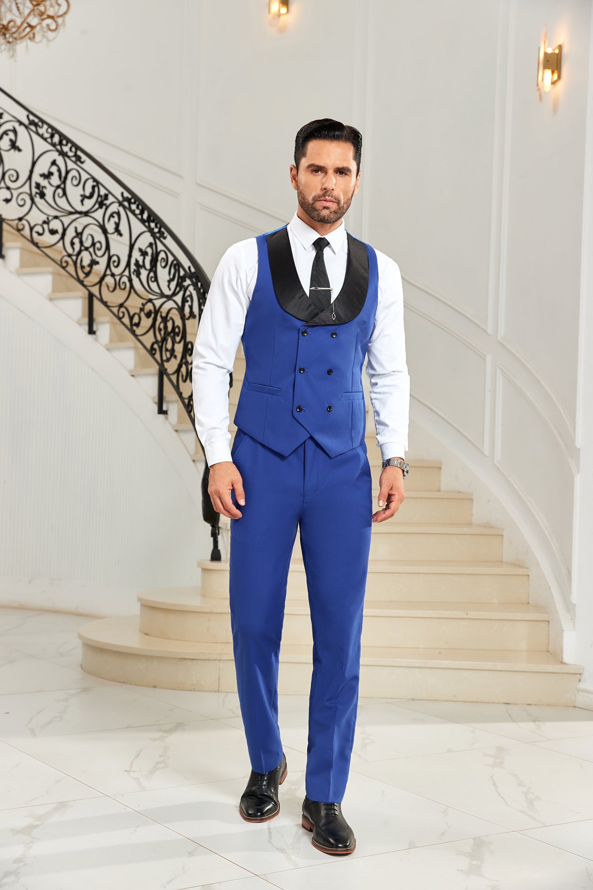 Designer Style Unique Design 2 Pieces Men's Suits Vest+Pants Wehilion