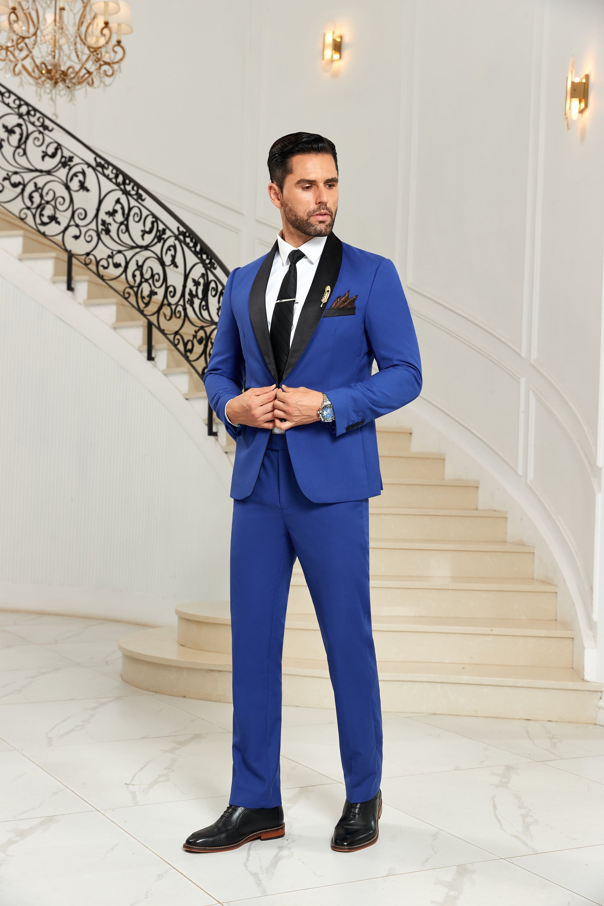 Designer Style Unique Design 2 Pieces Men's Suits Jacket+Pants Wehilion