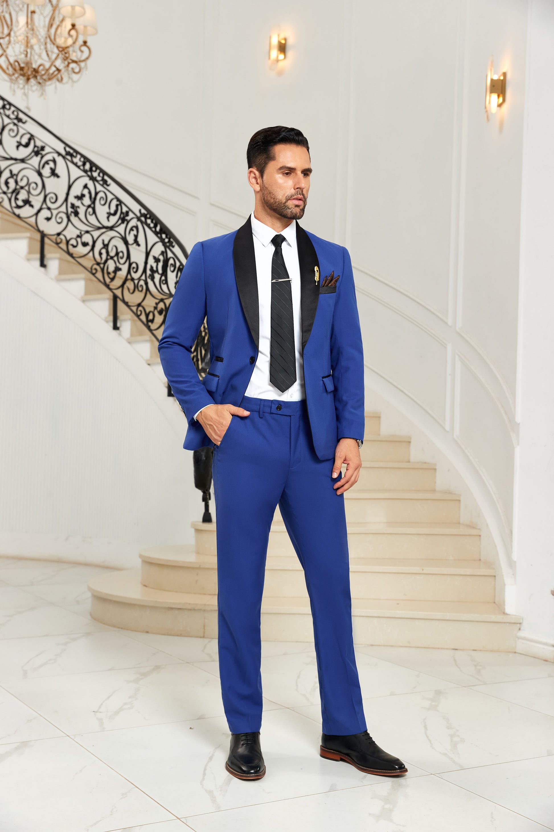 Designer Style Unique Design 2 Pieces Men's Suits Jacket+Pants Wehilion