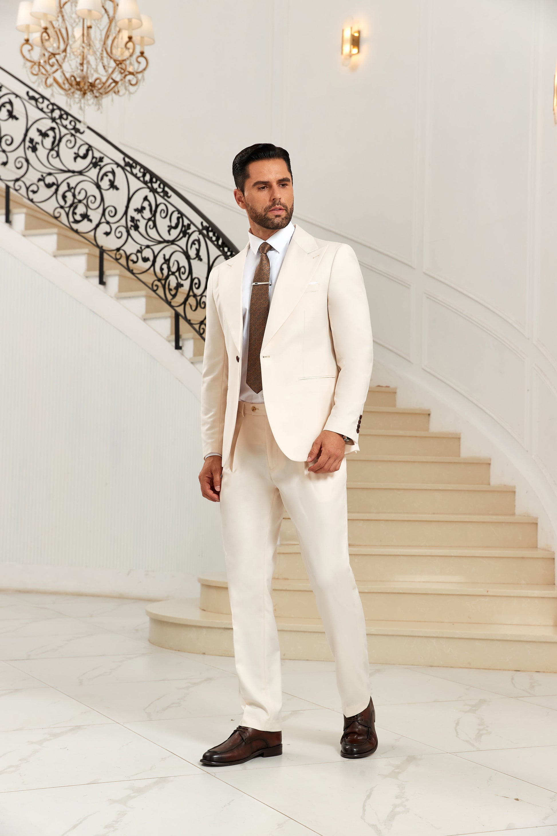 Designer Style Unique Design 2 Pieces Men's Suits Jacket+Pants Wehilion