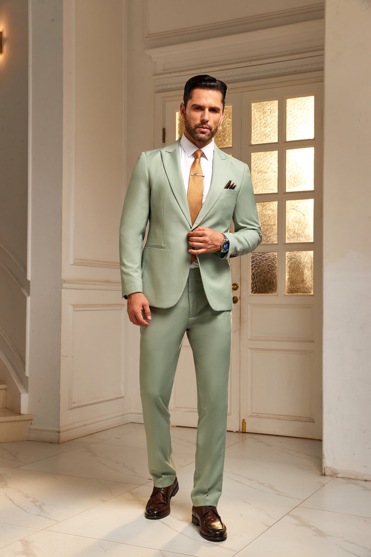 Designer Style Unique Design 2 Pieces Men's Suits Jacket+Pants Wehilion