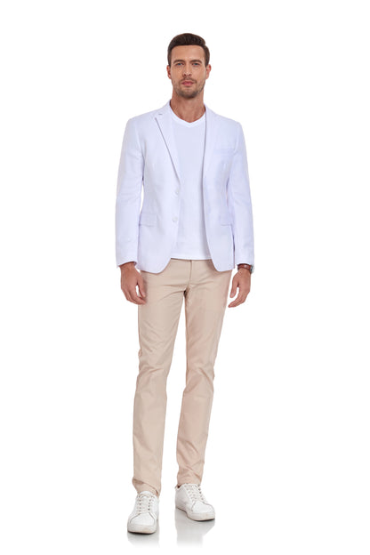 White Men's Two Button Blazer for Party, Wedding and Business Yuanlu