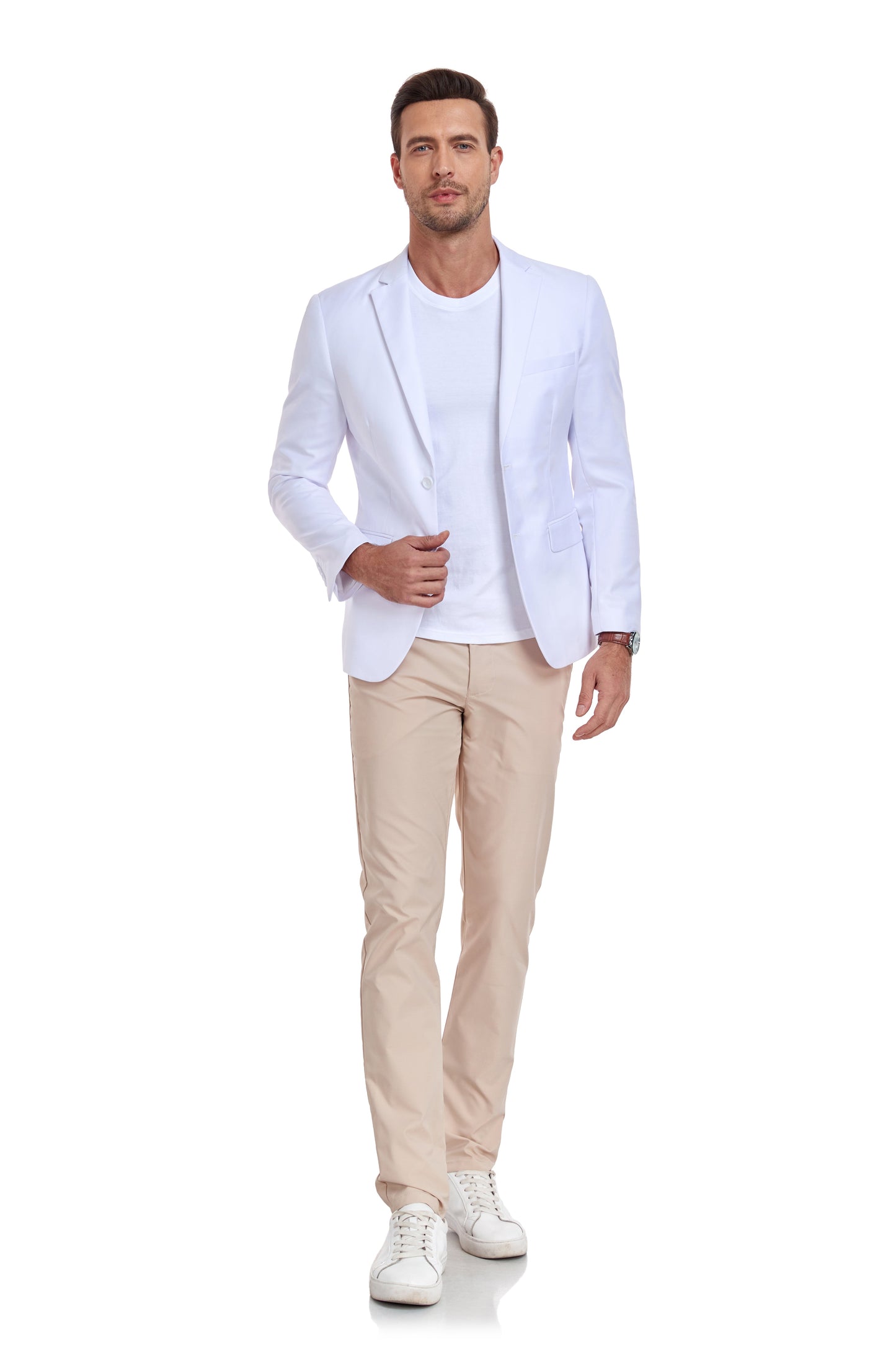 White Men's Two Button Blazer for Party, Wedding and Business Yuanlu