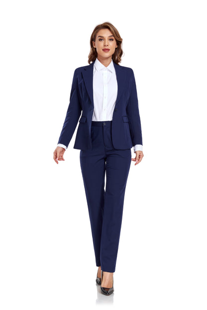 Navy Women's 2 Piece Office Work Suit Set Yuanlu