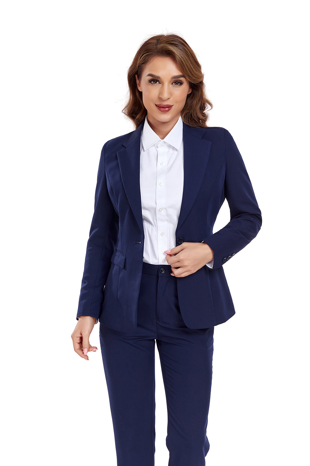 Navy Women's 2 Piece Office Work Suit Set Yuanlu