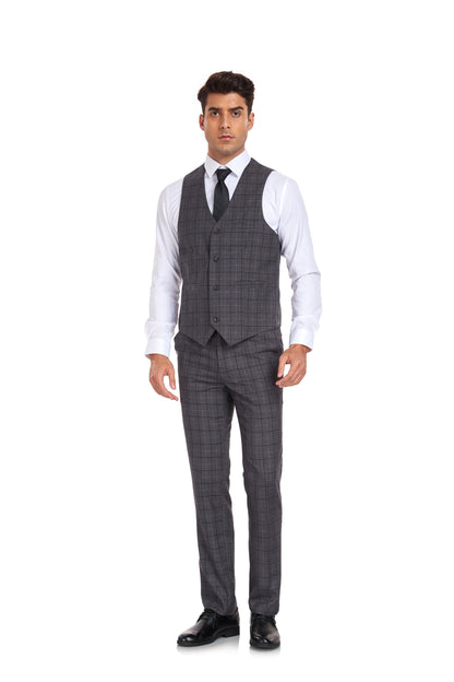 Plaid Men's 3 Piece Slim Fit Suit Set (MORE COLORS+) Yuanlu