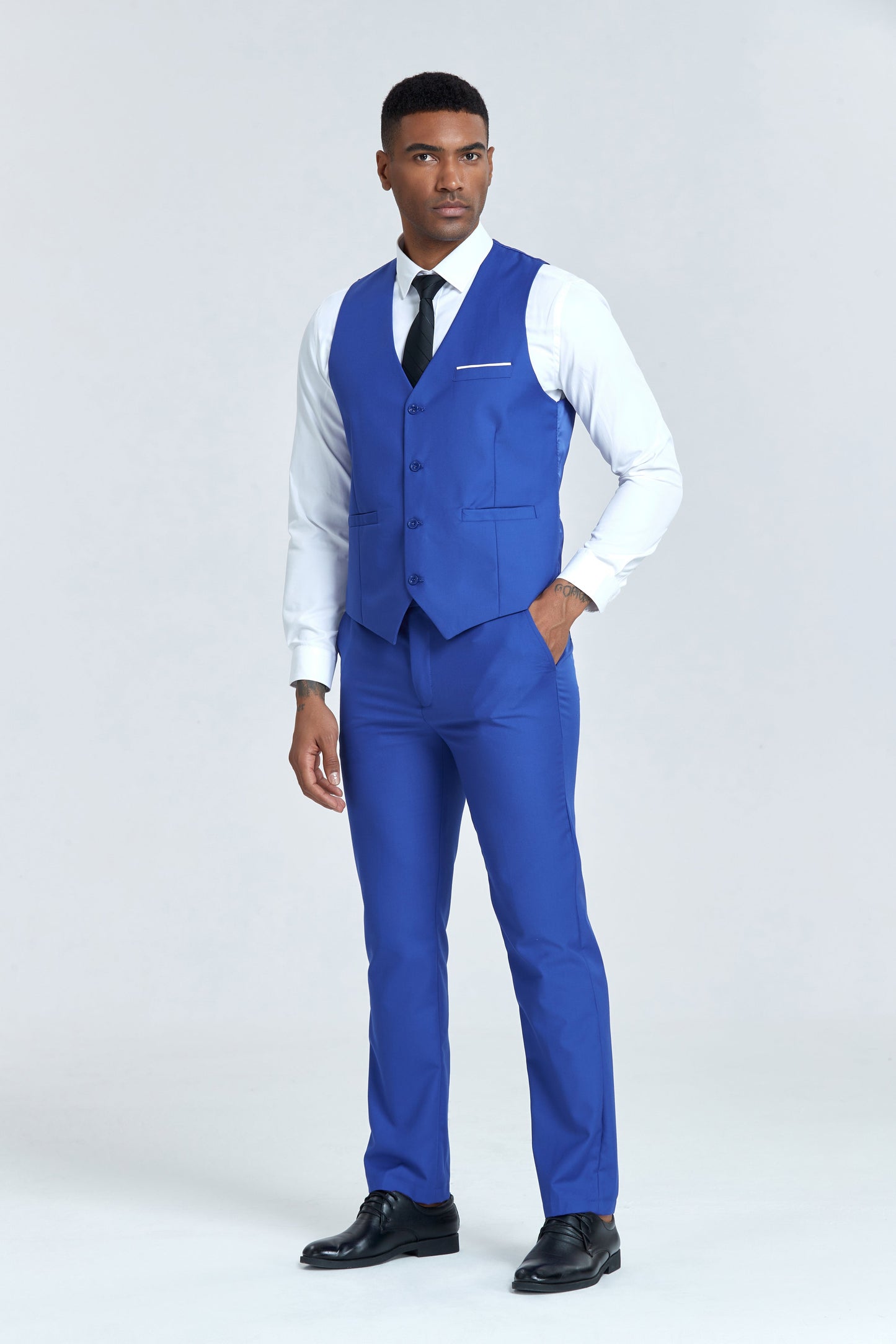 Royal Blue Gentleman's Groomsmen Party Business Banquet 3 Piece Men Suits Yuanlu