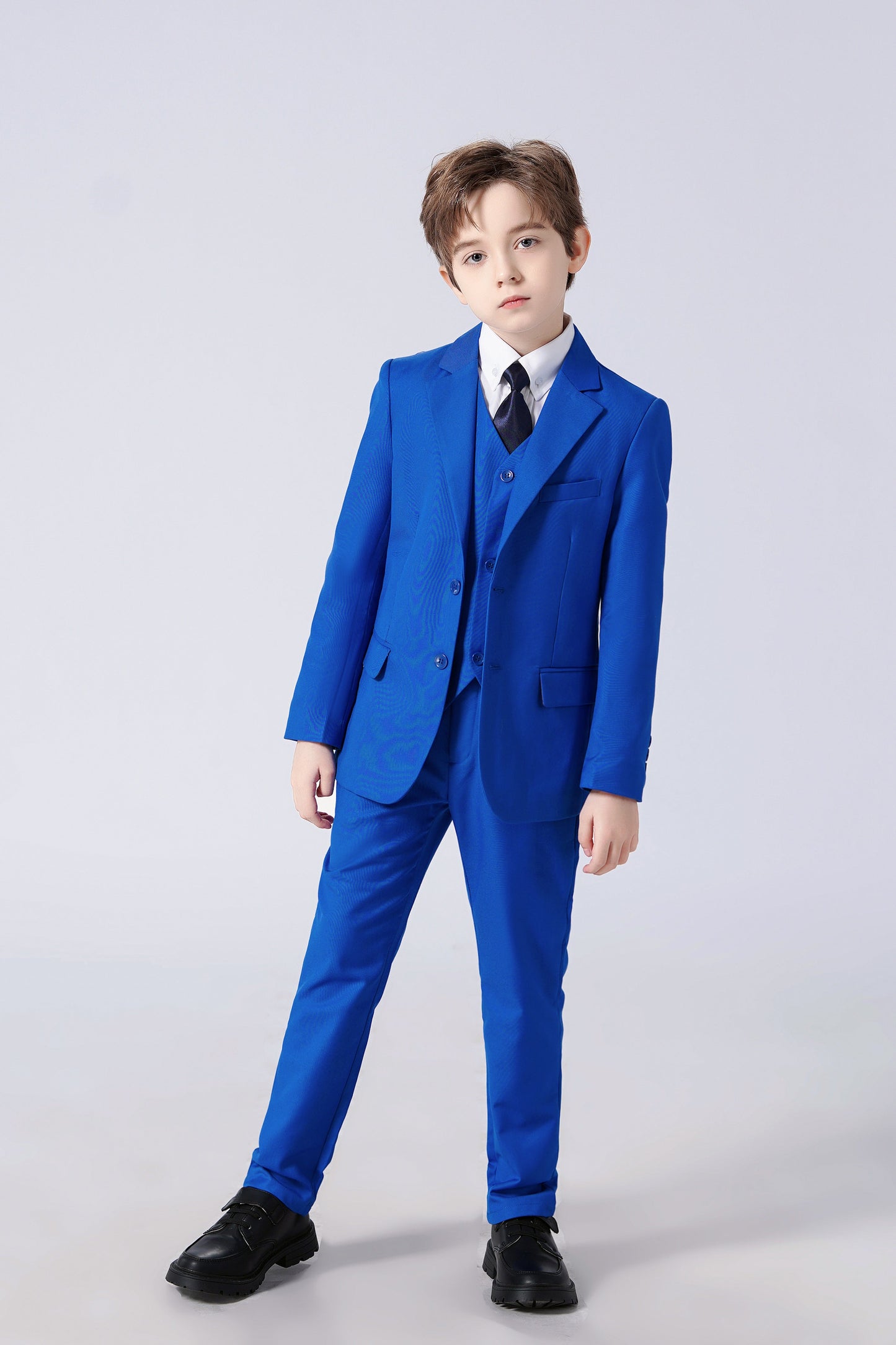 Royal Blue Formal Classic 5 Piece Kids Boys Suits Yuanlu