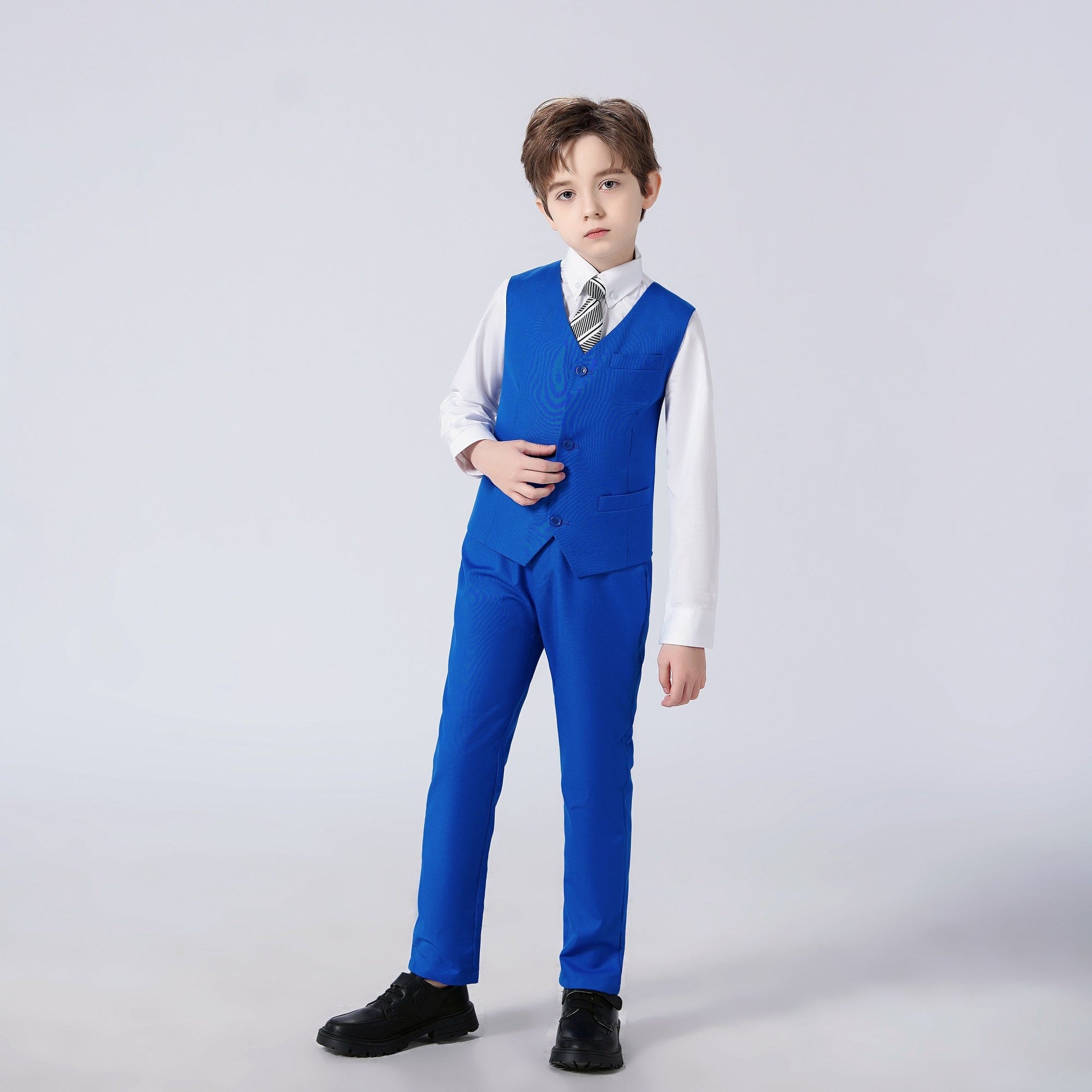 Royal Blue Formal Classic 5 Piece Kids Boys Suits Yuanlu