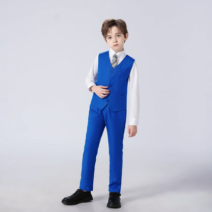 Royal Blue Formal Classic 5 Piece Kids Boys Suits Yuanlu