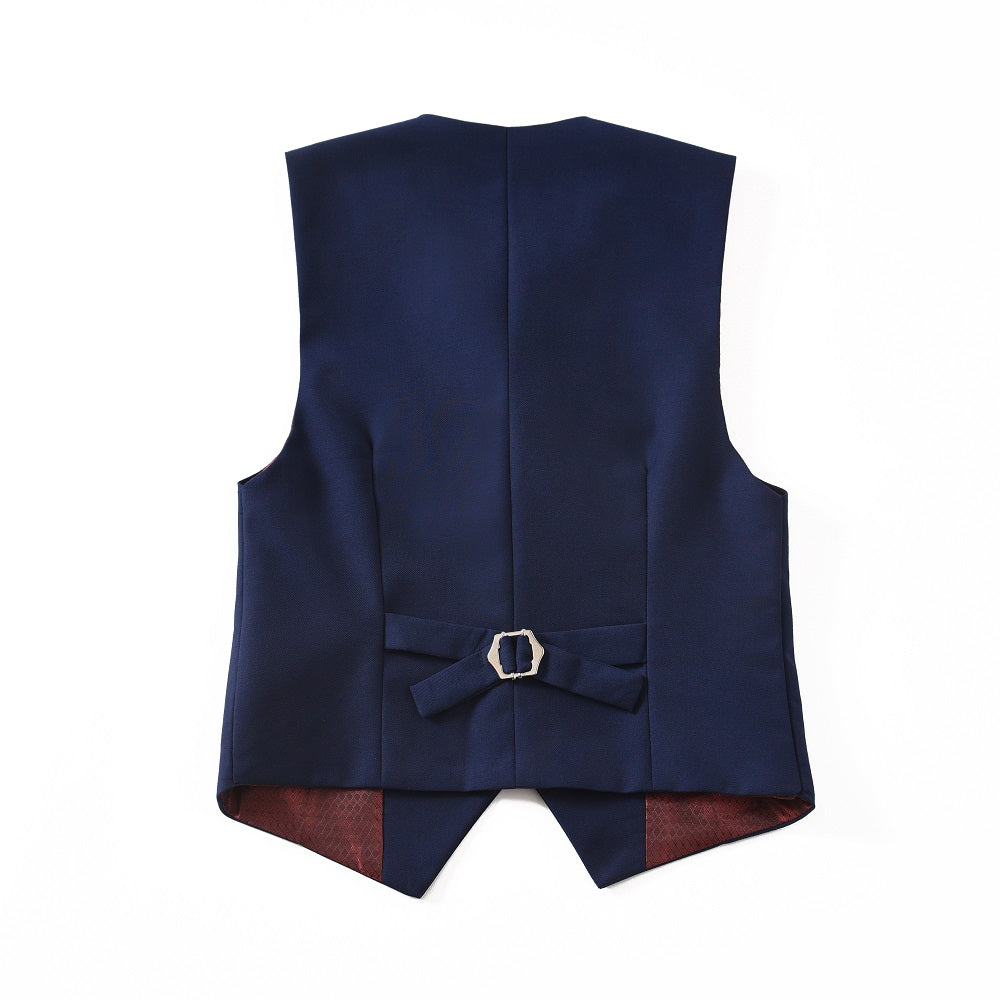 Navy 3 Buttons Boys Girls Formal Suit Vest Yuanlu