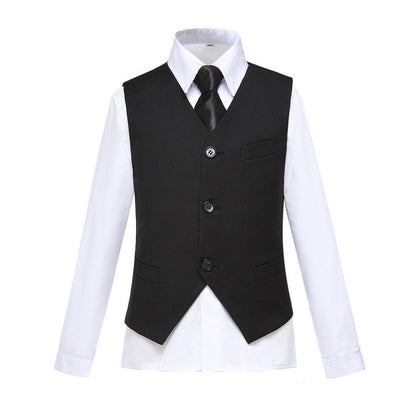 Black Formal Tuxedo 5 Piece Boys Suits Yuanlu