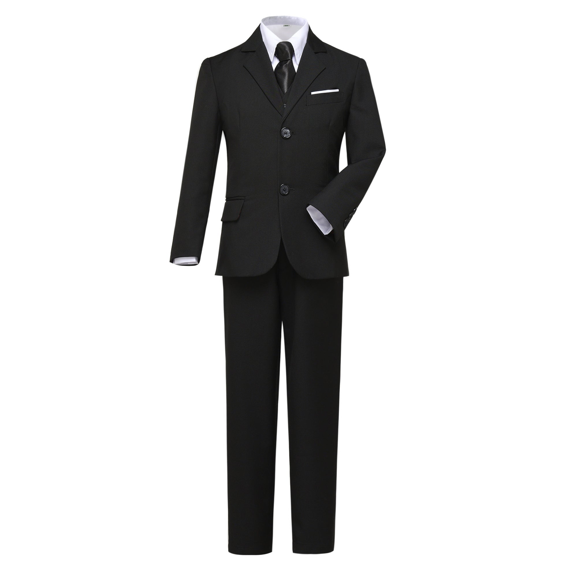 Black Formal Tuxedo 5 Piece Boys Suits Yuanlu