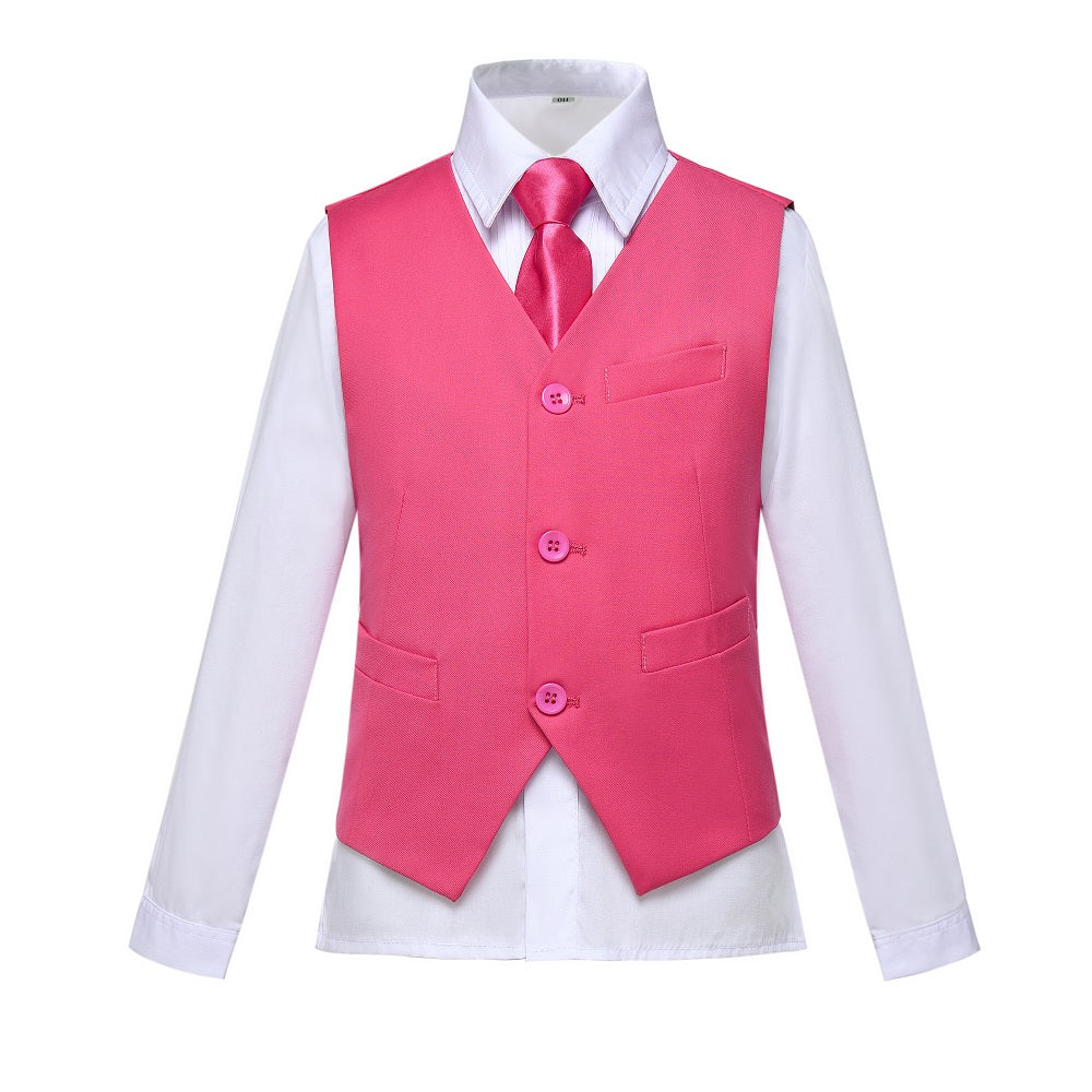 Pink Kid Boys Formal Classic Suits Set 5 Piece Boys Suits Yuanlu