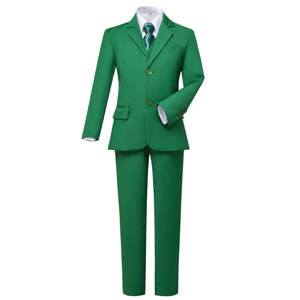 Green Kid Boys Classic 5 Piece Boys Suits Yuanlu