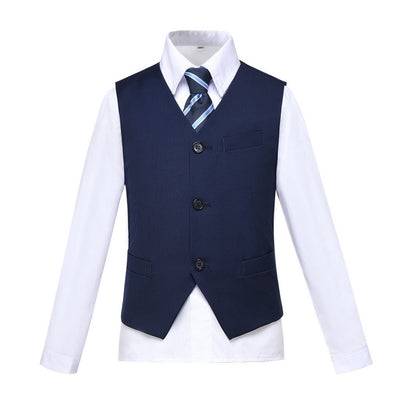 Navy Kid Formal Classic 5 Piece Boys Suits Yuanlu