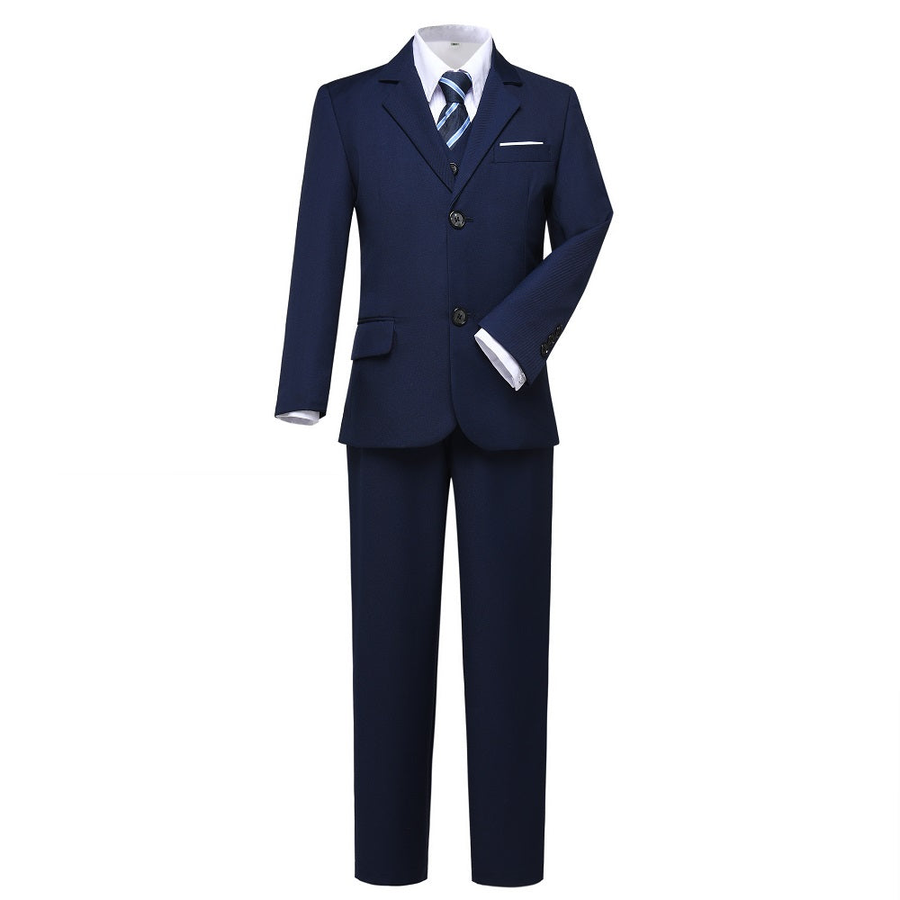 Navy Kid Formal Classic 5 Piece Boys Suits Yuanlu